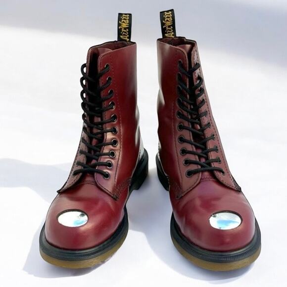 Dr. Doc Martens Maine 6.5 Exposed Steel Toe Cherry Red Smooth Leather
Boots UK4 - Picture 2 of 13
